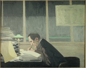Portræt af Felix Feneon (1861-1944), kunstkritiker, journalist og magasindirektør ved La revue blanche"" Maleri af Felix Vallotton (1865-1925) (ec.suiss) af Felix Edouard Vallotton