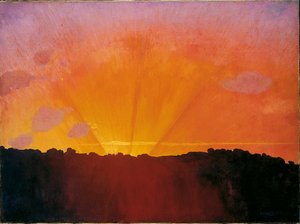 Solnedgang, Orange himmel, 1910. af Felix Edouard Vallotton