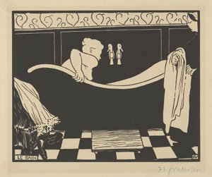 The Bath (Le Bain), 1894 (træsnit på cremevævet papir) af Felix Edouard Vallotton