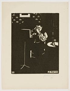Kornetten, fra serien "Musikinstrumenter", 1896-97 af Felix Edouard Vallotton