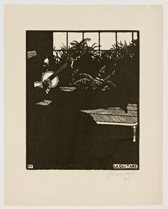 Guitaren, fra serien "Musikinstrumenter", V, 1897 af Felix Edouard Vallotton