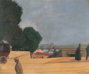 Indgangen til Alma-broen af Felix Edouard Vallotton