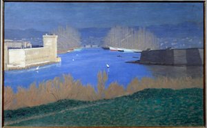 Udsigt over havnen i Marseille Maleri af Felix Vallotton (1865-1925) 1901 Privat samling - Udsigt over havnen i Marseille. Maleri af Felix Vallotton (1865-1925) af Felix Edouard Vallotton