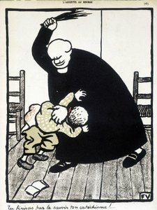 Du finder ud af din katekismus. - "Den kristne skole" af Félix Vallotton, i "L