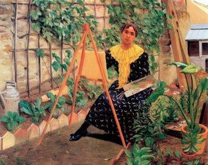 Ung kvinde maleri af Felix Edouard Vallotton