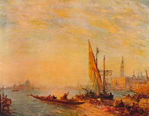 Indgang til Canal Grande, Venedig, c1875 af Félix Ziem