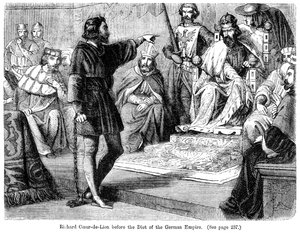 Kong Richard I 1157-1199 før rigsdagen for det tyske rige, 1800-tallet.