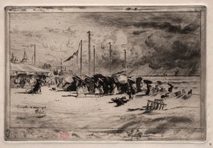 En byge ved Trouville af Felix Hilaire Buhot
