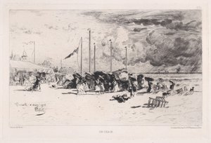 En storm ved Trouville, 1874. af Felix Hilaire Buhot