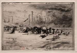 En storm ved Trouville, 1874. af Felix Hilaire Buhot