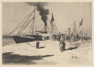 Mole ved Trouville Wharf ved Trouville, 1877. af Felix Hilaire Buhot