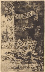 Ex-libris af Léon Lerey (Ex-libris af Leon Lerey) af Felix Hilaire Buhot