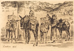 Ark med æsler fra syd, 1873. af Felix Hilaire Buhot