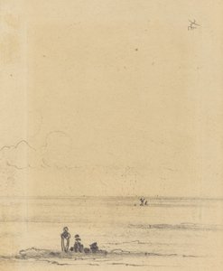 Figurer på en kyst [verso] af Felix Hilaire Buhot