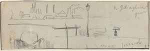 Gillingham Pier, London [verso] af Felix Hilaire Buhot