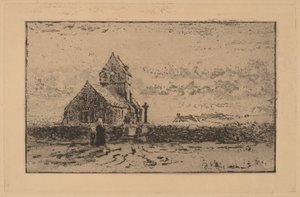 Jobourg kirke af Felix Hilaire Buhot