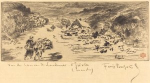 Indgangen til Landemer Hague, ca. 1873. af Felix Hilaire Buhot