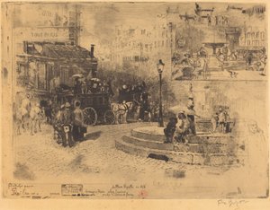 Place Pigalle i 1878 (Place Pigalle i 1878) af Felix Hilaire Buhot