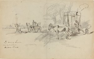 Deauville-løbene, 1874. af Felix Hilaire Buhot