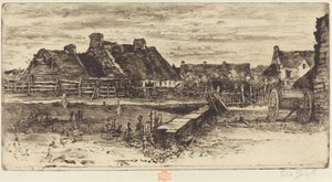 De store hytter, 1881. af Felix Hilaire Buhot