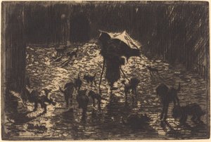 Les Noctambules The Night Prowlers, 18761877. af Felix Hilaire Buhot