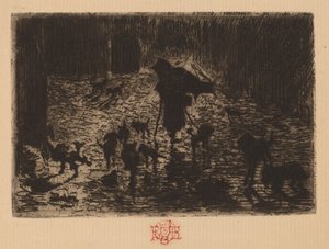 Les Noctambules The Night Prowlers, 18761877. af Felix Hilaire Buhot