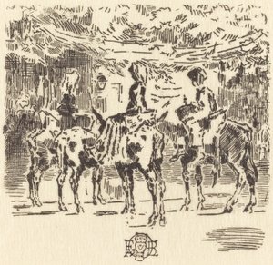 Luchons små æsler, 1873. af Felix Hilaire Buhot