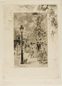 Nationalferie på Boulevard Clichy af Felix Hilaire Buhot