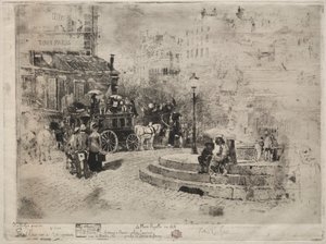 Place Pigalle i 1878, 1878. af Felix Hilaire Buhot