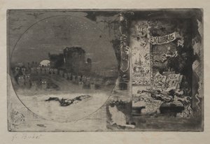 Uglenes Slot, 1887. af Felix Hilaire Buhot