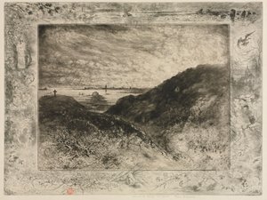 Klippen: Saint-Malo-bugten, 1886-1890. af Felix Hilaire Buhot