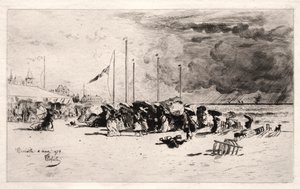 Squall ved Trouville af Felix Hilaire Buhot