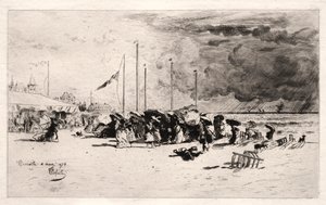 Squall ved Trouville, 1874. af Felix Hilaire Buhot