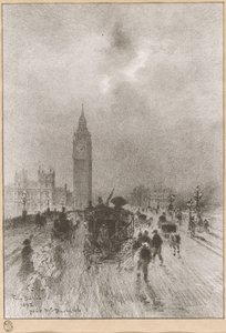 Victoria Clock Tower London, 1892. af Felix Hilaire Buhot