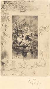 Titelblad for breve fra min mølle, ca. 1885. af Felix Hilaire Buhot