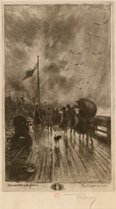 A Landing in England, Landing in England 1879. af Felix Hilaire Buhot
