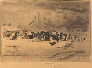Squall ved Trouville af Felix Hilaire Buhot