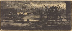 Un Vieux Chantier i Rochester The Old Dock-yard i Rochester. af Felix Hilaire Buhot