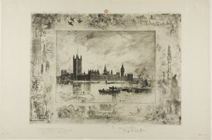 Westminster Palace af Felix Hilaire Buhot