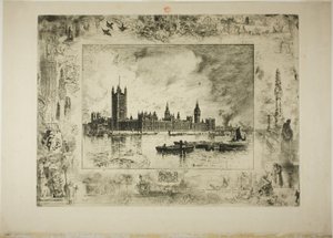 Westminster Palace af Felix Hilaire Buhot
