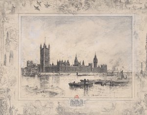 Westminster Palace, 1884. af Felix Hilaire Buhot