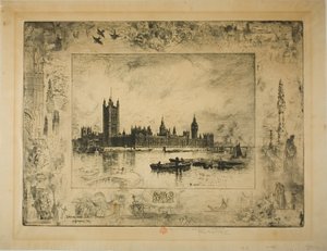 Westminster Palace, London af Felix Hilaire Buhot