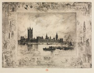 Westminster Place, 1884. af Felix Hilaire Buhot