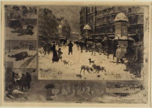 Vinter i Paris af Felix Hilaire Buhot