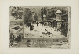 Vinter i Paris af Felix Hilaire Buhot