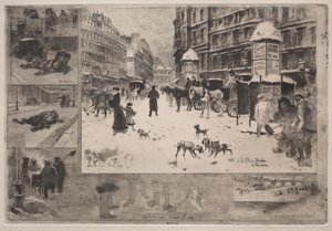 Vinter i Paris af Felix Hilaire Buhot