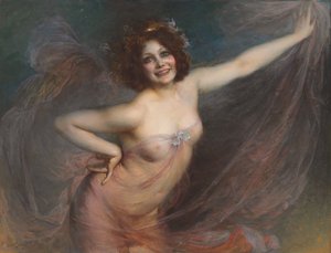 Portræt af Loie Fuller af Felix Hippolyte Lucas