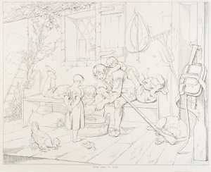 (Rip Van Winkle, illustration) Rip underholder børn af Felix Octavius Carr Darley