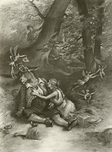 En skærsommernats drøm. Akt IV, Scene I (dybtryk) af Felix Octavius Carr Darley