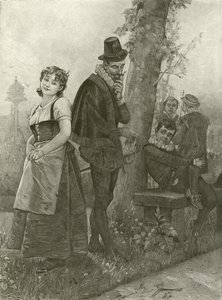 Kærlighedens arbejde er tabt. Akt I, Scene II (dybtryk) af Felix Octavius Carr Darley